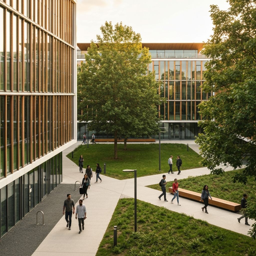 Evergreen Language Center campus surrounded by lush greenery